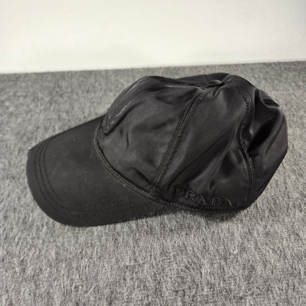 Prada Milano Black Nylon Baseball Cap Hat Adjustable Italy Luxury Designer